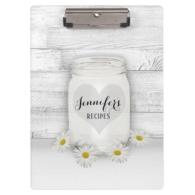 Personalized Cookbook for Recipes Clipboard (Front)