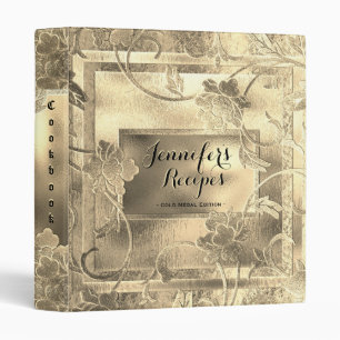 Personalized Cookbook for Recipes Gold Medal 3 Ring Binder
