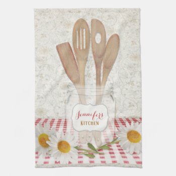 Personalized Cookbook For Recipes Red Checkered  Kitchen Towel by AZEZcom at Zazzle