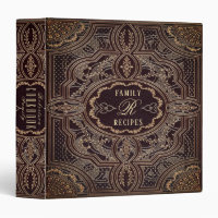 Personalized Cookbook Ornate Vintage 3 Ring Binder