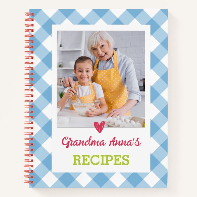 Personalized Cookbook (Your Photo) Recipe Notebook (Front)