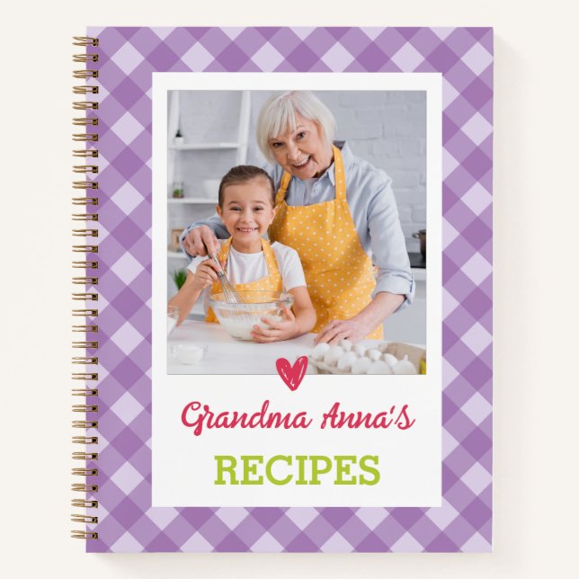 Personalized Cookbook (Your Photo) Recipe Notebook (Front)