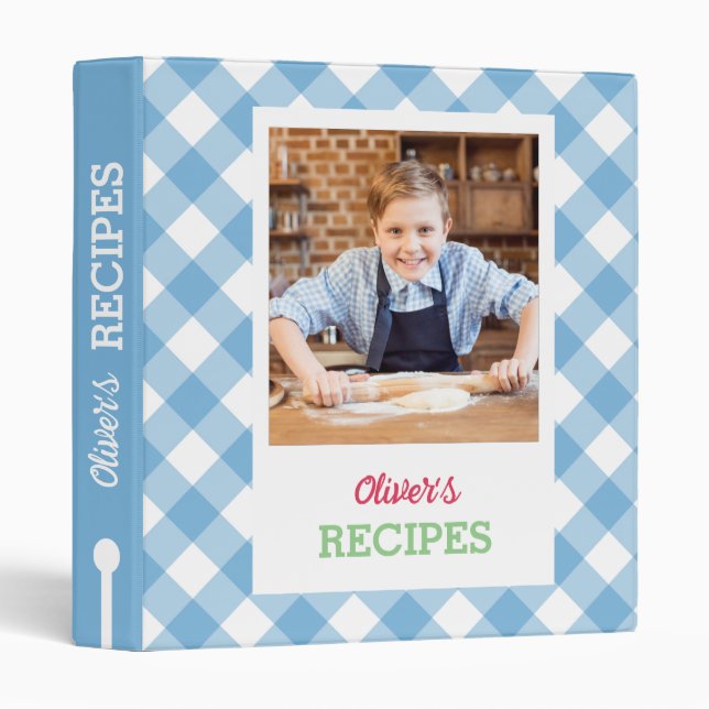 Personalized Cookbook (Your Photo) Recipe Notebook 3 Ring Binder (Front/Spine)