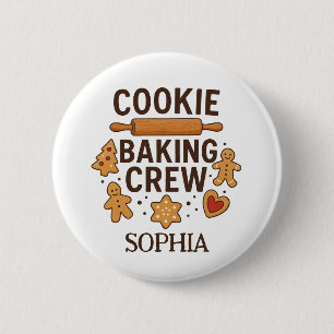 Personalized Cookie Baking Crew – Custom Name Button