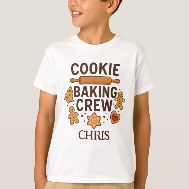 Personalized Cookie Baking Crew – Custom Name T-Shirt (Front)