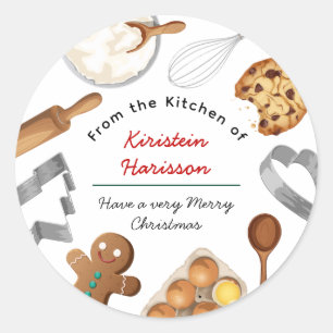 Personalized Cookie Baking Ingredients Classic Round Sticker