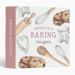 Personalized Cookie Baking Recipe 3 Ring Binder