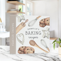 Personalized Cookie Baking Recipe 3 Ring Binder