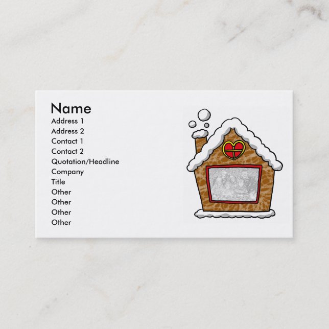 Personalized cookie house Christmas Business Card (Front)