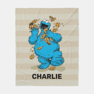 Personalized Cookie Monster Crazy Cookies  Fleece Blanket
