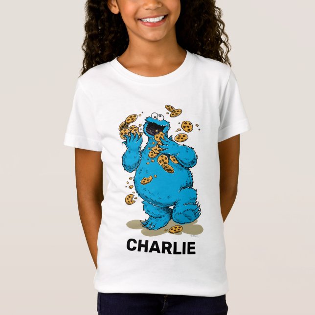 Personalized Cookie Monster Crazy Cookies T-Shirt (Front)