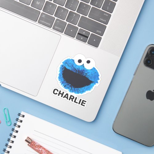 Personalized Cookie Monster  Watercolor Sticker