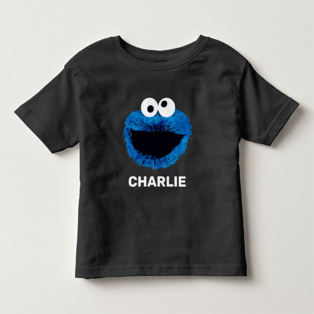 Personalized Cookie Monster | Watercolor Trend Toddler T-shirt (Front)