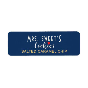Personalized Cookie or Bakery Label with Heart