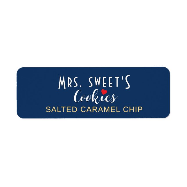 Personalized Cookie or Bakery Label with Heart (Front)