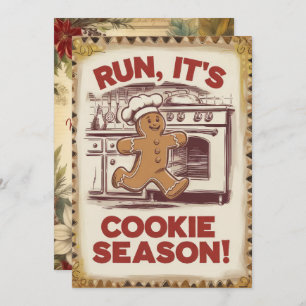 Personalized Cookie Season Funny Vintage Holiday Card