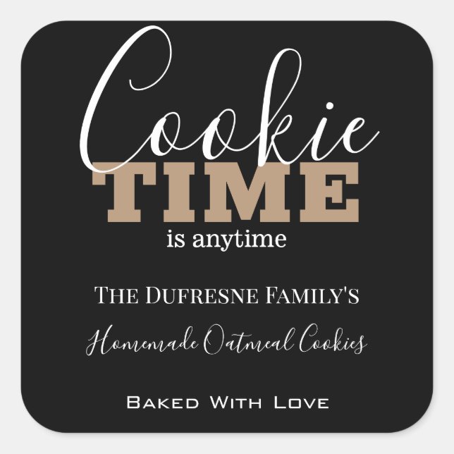 Personalized "Cookie Time" Personalized Food Label (Front)