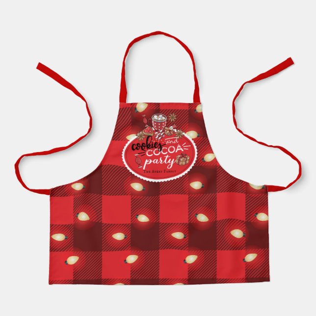 Personalized Cookies and Cocoa Christmas Party Apron (Front)
