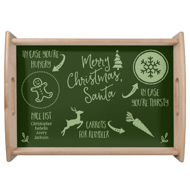 Personalized Cookies for Santa Christmas Serving Tray (Front)