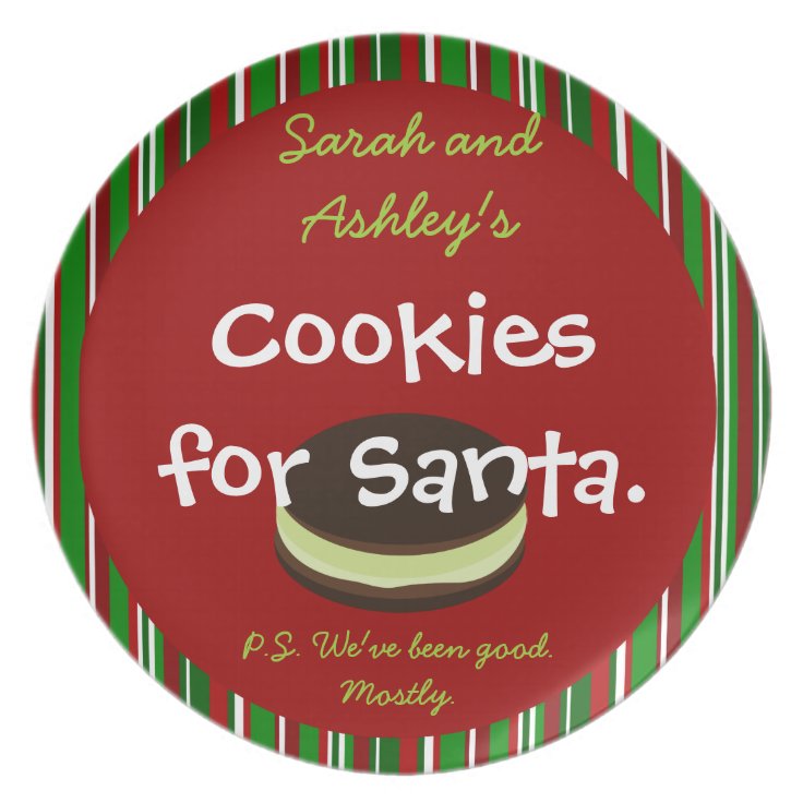 Personalized Cookies for Santa Plate | Zazzle