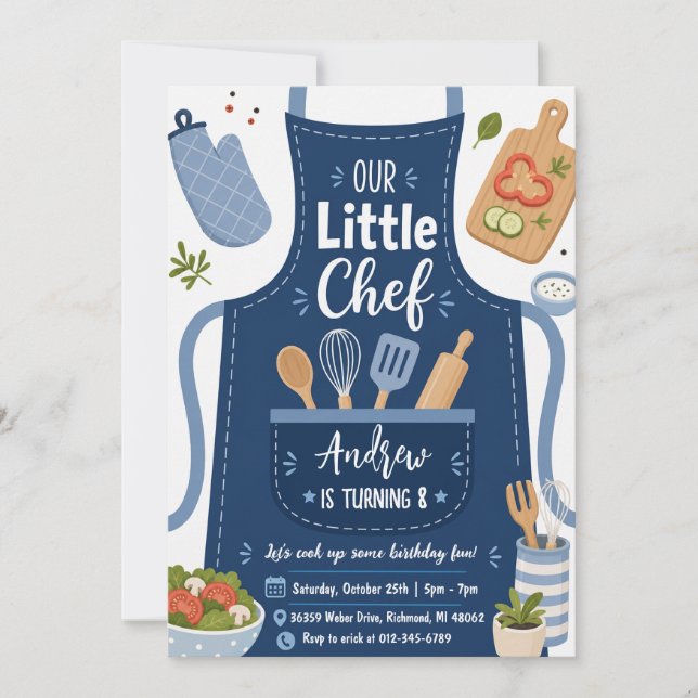 Personalized Cooking Birthday Invitation (Front)