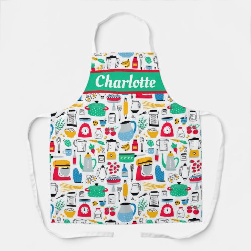 Personalized Cooking Kitchen Utensils pattern Apron