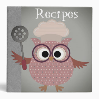 Personalized Cooking Owl Recipe Binder
