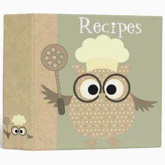 Personalized Cooking Owl Recipe Binder