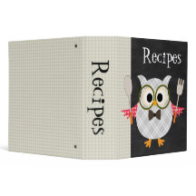 Personalized Cooking Owl Recipe Binder