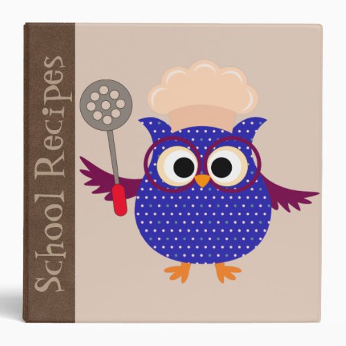 Personalized Cooking Owl Recipe Binder