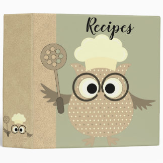 Personalized Cooking Owl Recipe Binder