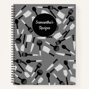 Personalized Cooking Utensils Pattern Notebook