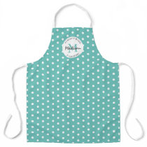Personalized Cooking Vintage Teal Apron Personalized Cooking Vintage Teal Apron