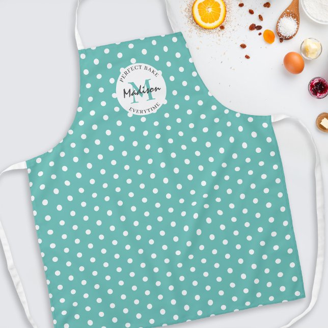 Personalized Cooking Vintage Teal Apron (Creator Uploaded)