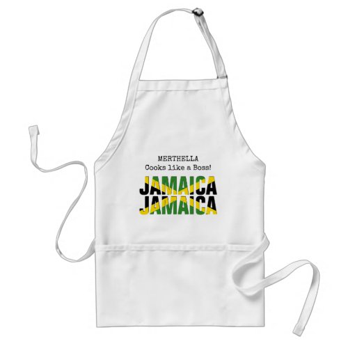 Personalized COOKS LIKE A BOSS Jamaica Adult Apron