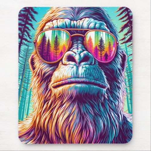 Personalized Cool Bigfoot in Hip Sunglasses Mouse Pad
