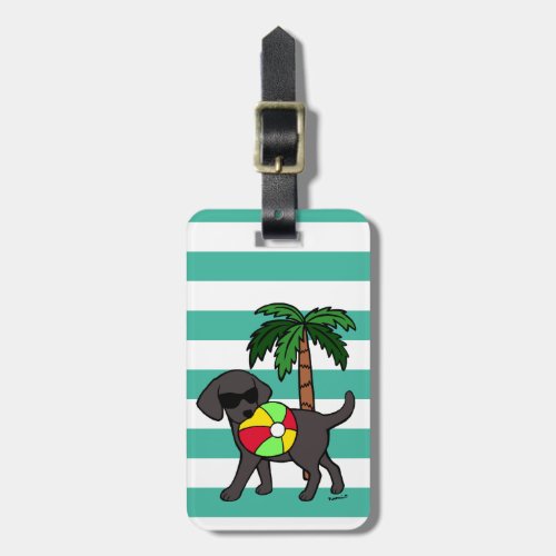 Personalized Cool Black Labrador Sunglasses Luggage Tag