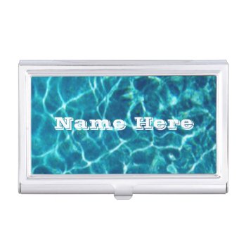 Personalized Cool Blue Pool Business Card Case by PattiJAdkins at Zazzle