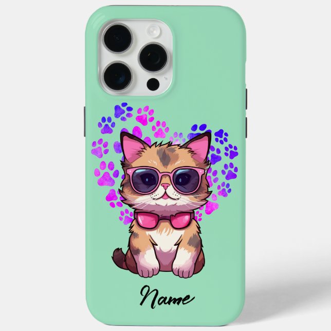 Personalized Cool Cat in Sunglasses Case (Back)