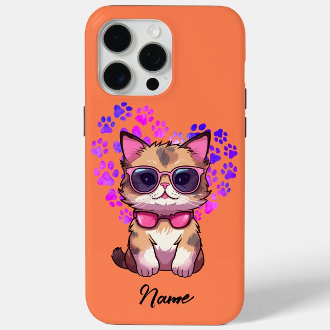 Personalized Cool Cat in Sunglasses Case (Back)