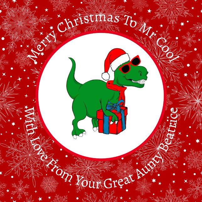 Personalized Cool Christmas Dinosaur Wrapping Paper (Creator Uploaded)