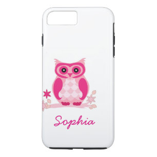 Personalized Cool Cute Unique Groovy Pink Owl iPhone 8 Plus/7 Plus Case