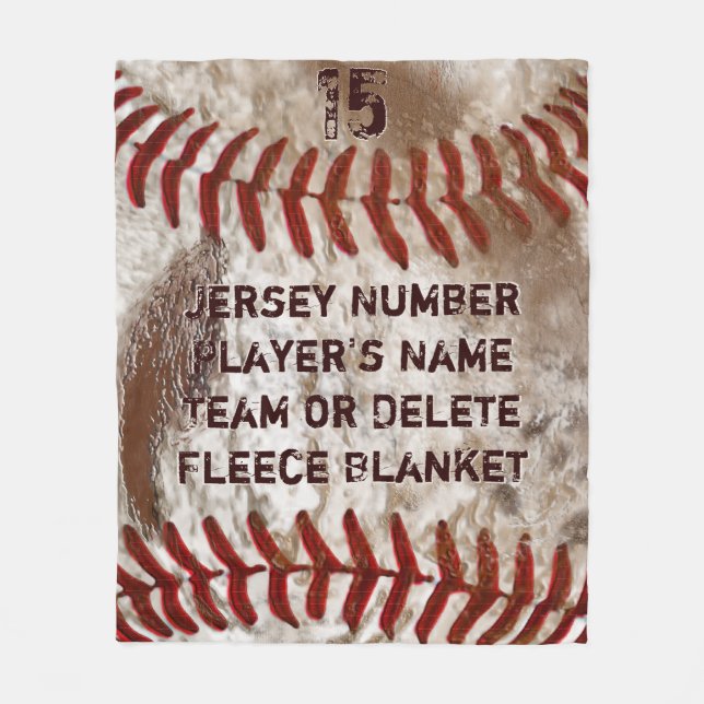 Personalized Cool Dirty Baseball Fleece Blanket (Front)