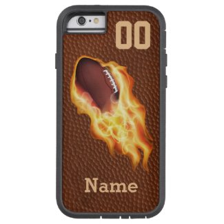 Personalized Cool Flaming Football iPhone 6 Case