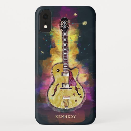 Personalized Cool Funky Abstract Guitar Art iPhone XR Case