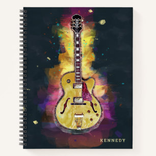 Personalized Cool Funky Abstract Guitar Art Notebook
