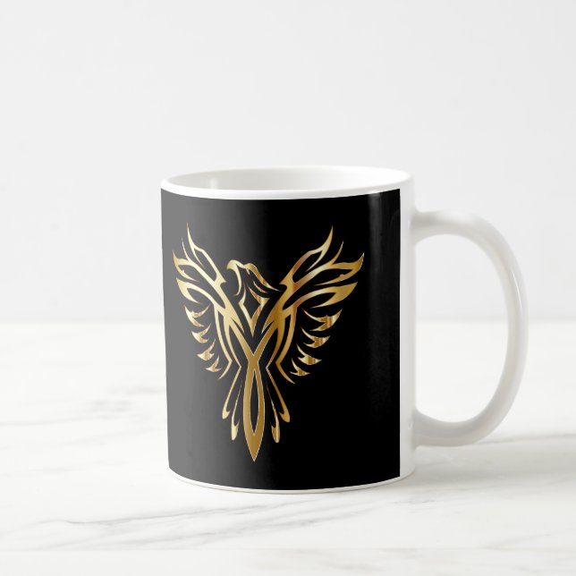 Personalized Cool Gold Phoenix Coffee Mug (Right)
