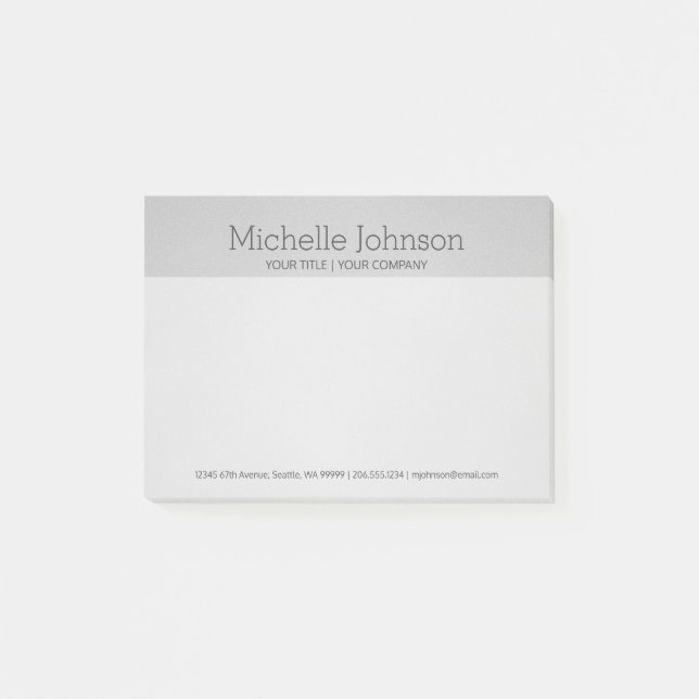 Personalized Cool Gray Grainy Texture Post-it Notes (Front)
