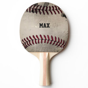 Personalized Cool Grunge Baseball Ping Pong Paddle