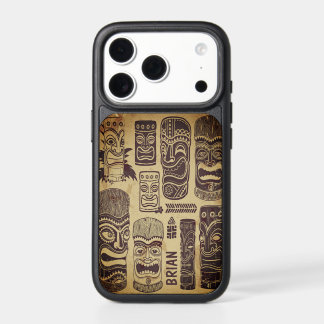 Personalized Cool Grunge Vintage Tiki Set iPhone 17 Pro Case